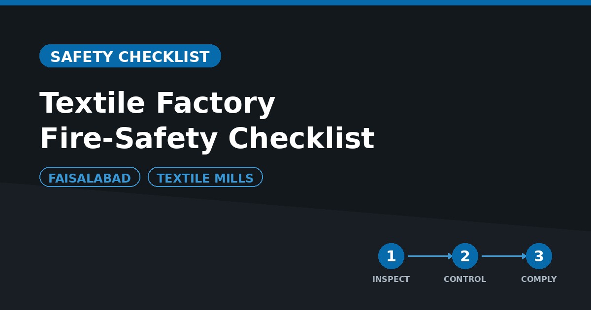 Textile factory fire-safety checklist for Faisalabad manufacturers